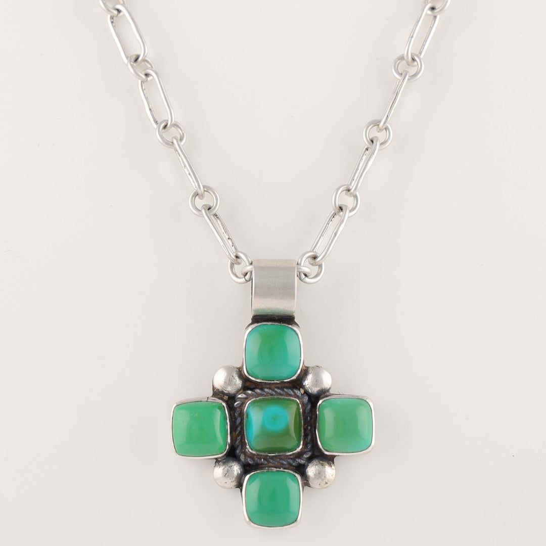 Turquoise Cross Pendant on Chain