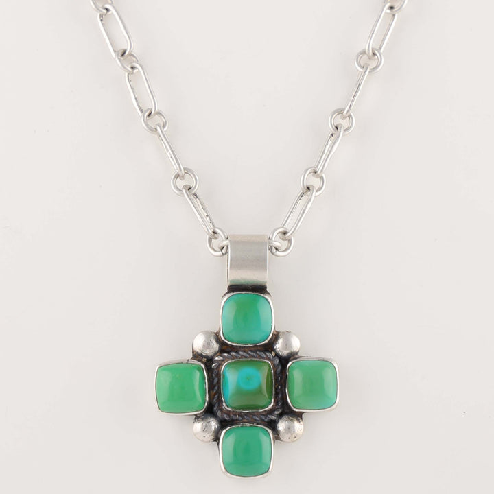 Turquoise Cross Pendant on Chain
