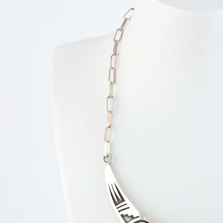 Hopi Overlay Collar Necklace with Coral