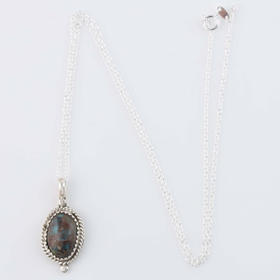 Navajo Bisbee Turquoise Pendant on Chain