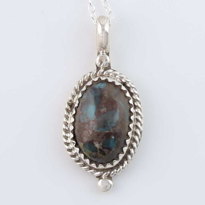 Navajo Bisbee Turquoise Pendant on Chain