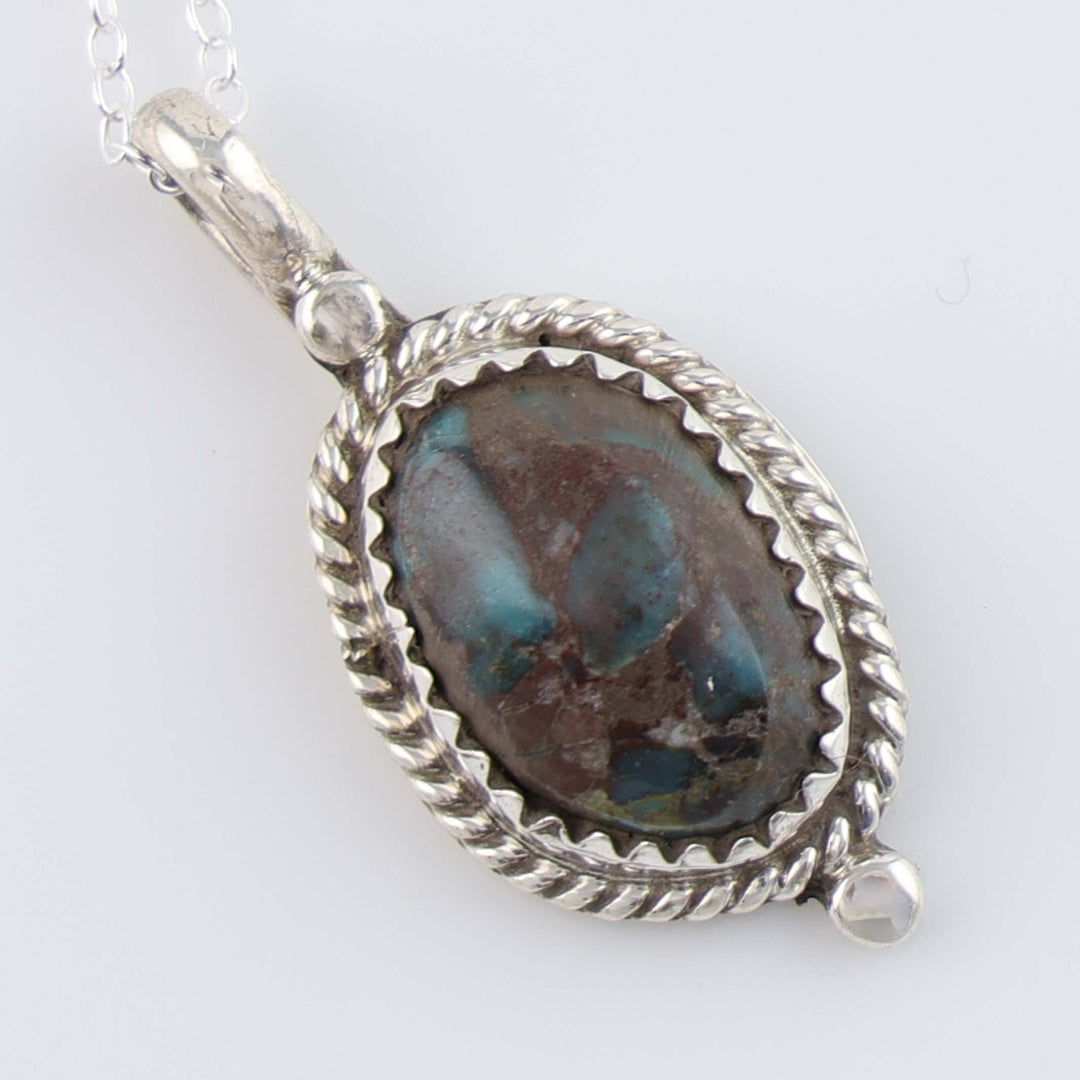 Navajo Bisbee Turquoise Pendant on Chain