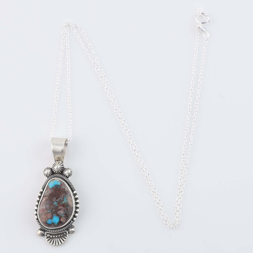 Navajo Bisbee Turquoise Pendant on Chain