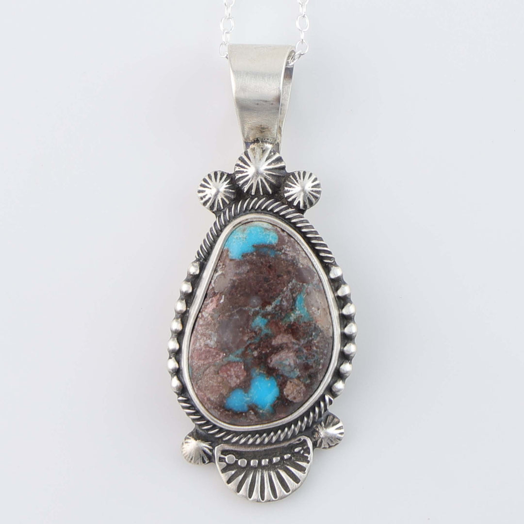 Navajo Bisbee Turquoise Pendant on Chain