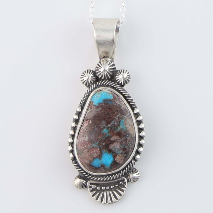 Navajo Bisbee Turquoise Pendant on Chain