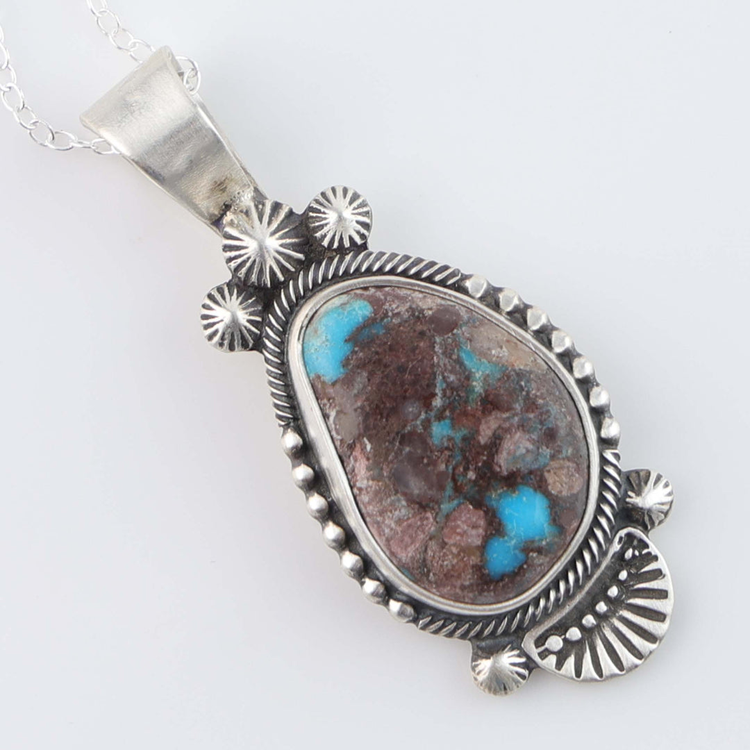 Navajo Bisbee Turquoise Pendant on Chain