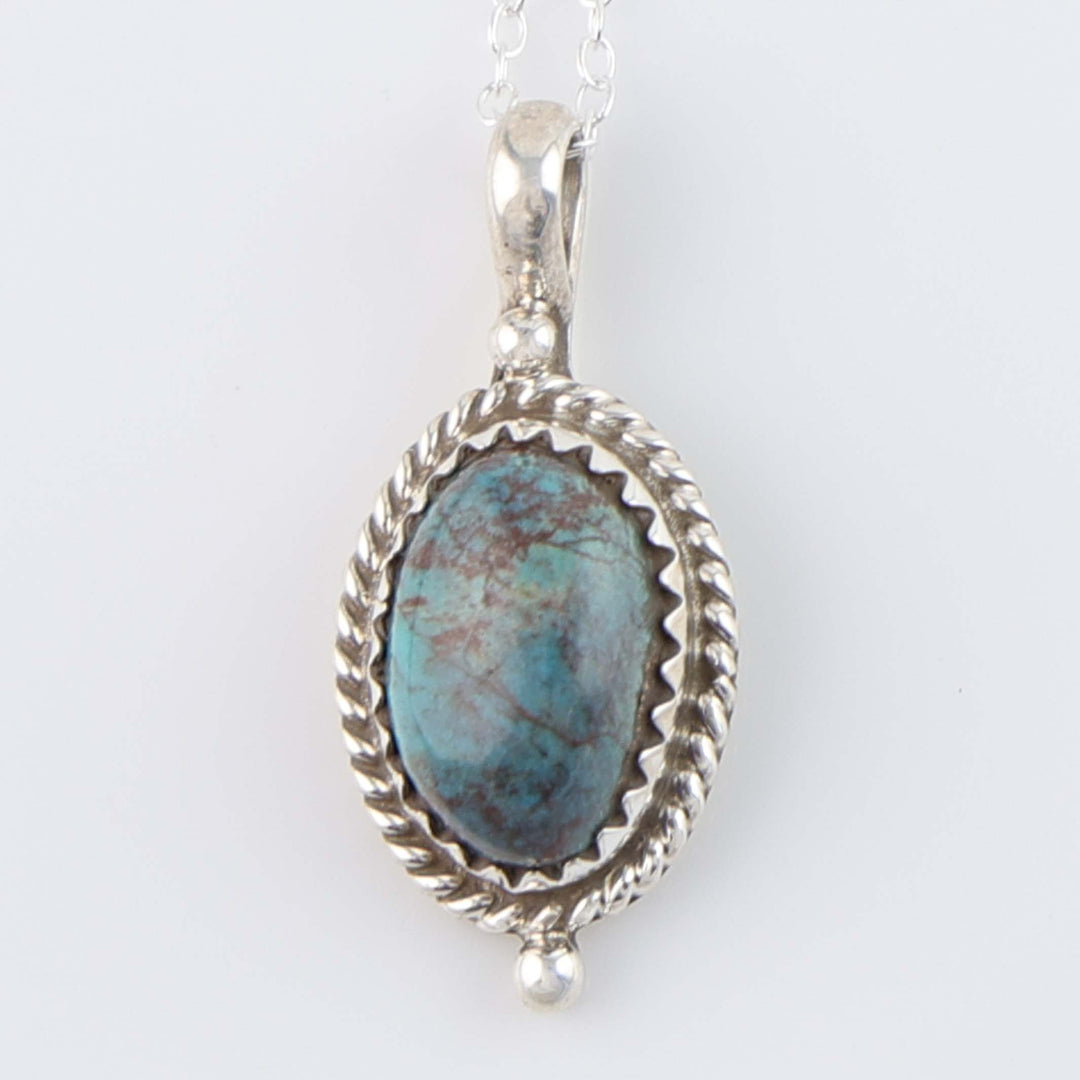 Navajo Bisbee Turquoise Pendant on Chain