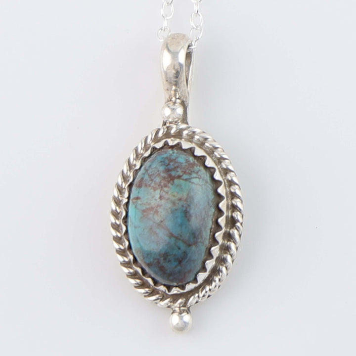 Navajo Bisbee Turquoise Pendant on Chain