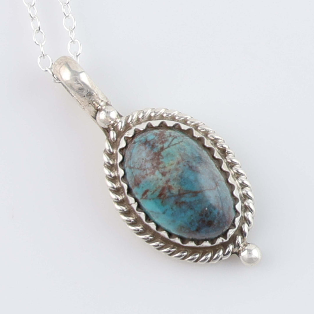 Navajo Bisbee Turquoise Pendant on Chain