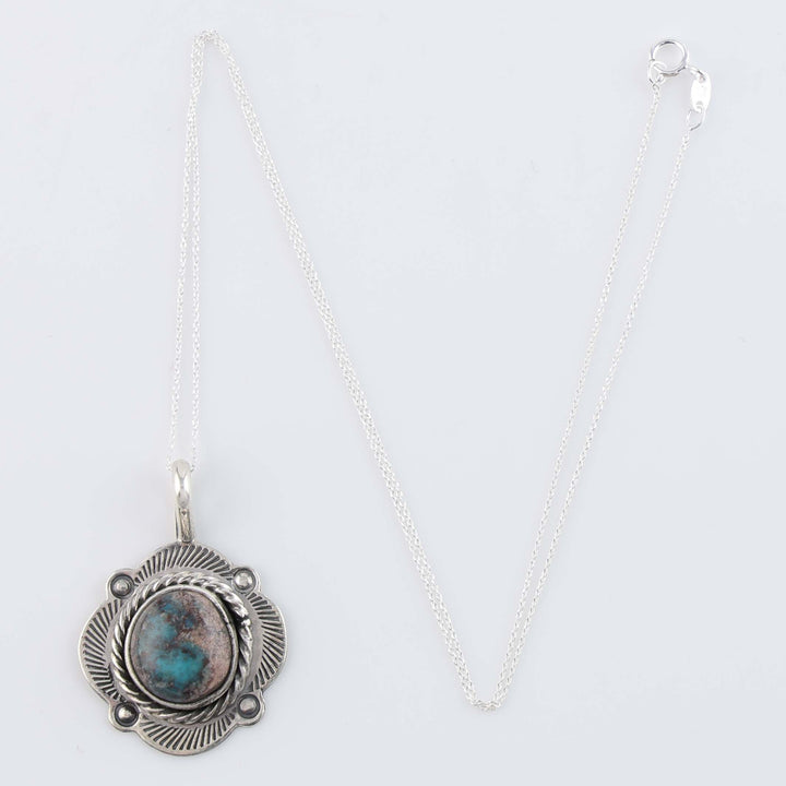 Navajo Bisbee Turquoise Pendant on Chain