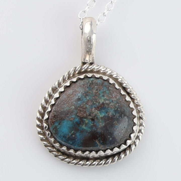 Navajo Bisbee Turquoise Pendant on Chain