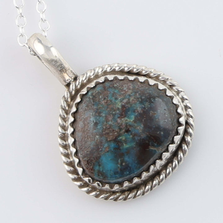 Navajo Bisbee Turquoise Pendant on Chain