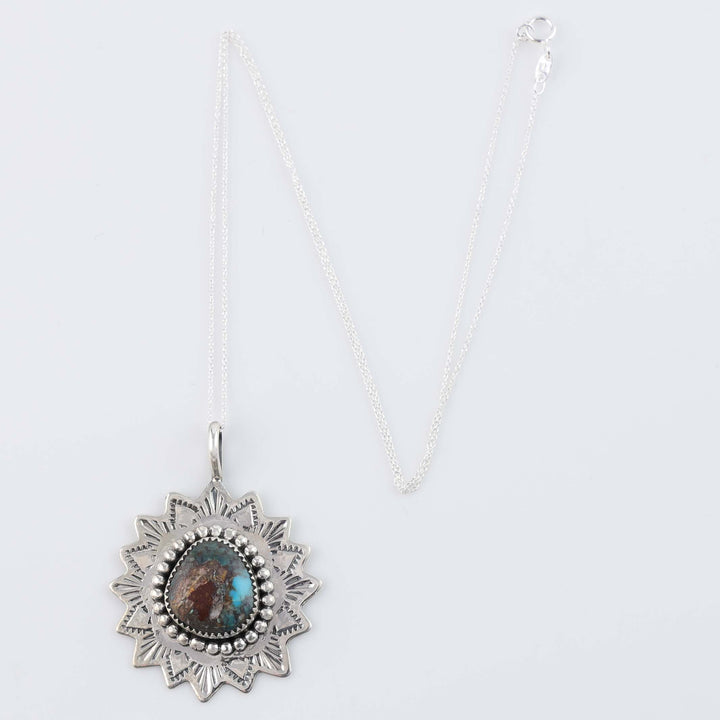 Navajo Bisbee Turquoise Pendant on Chain