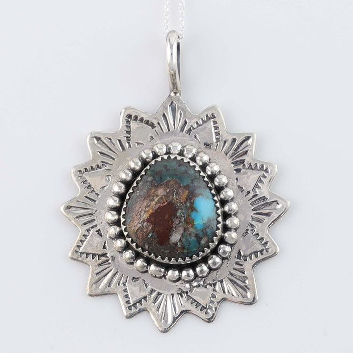 Navajo Bisbee Turquoise Pendant on Chain