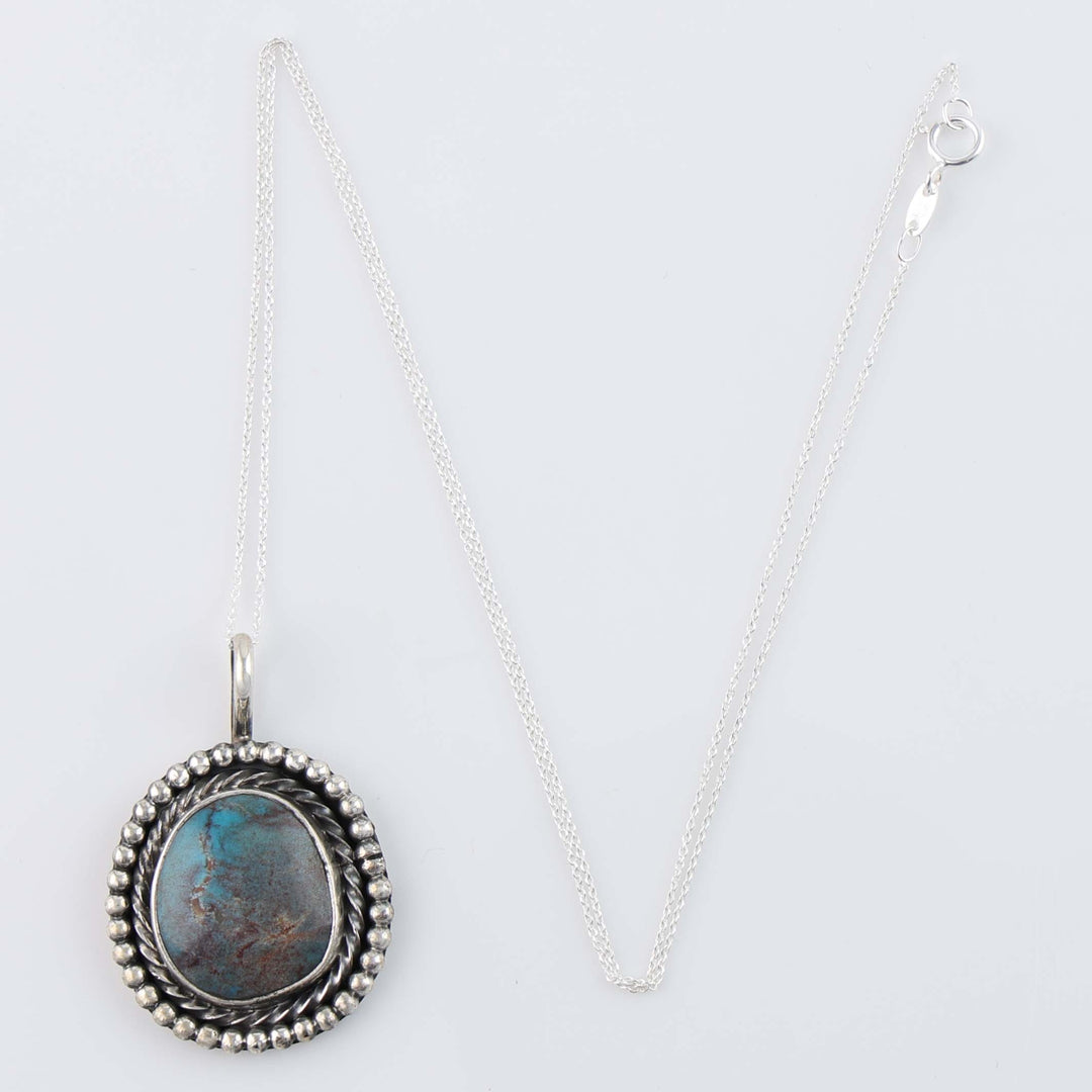 Navajo Bisbee Turquoise Pendant on Chain
