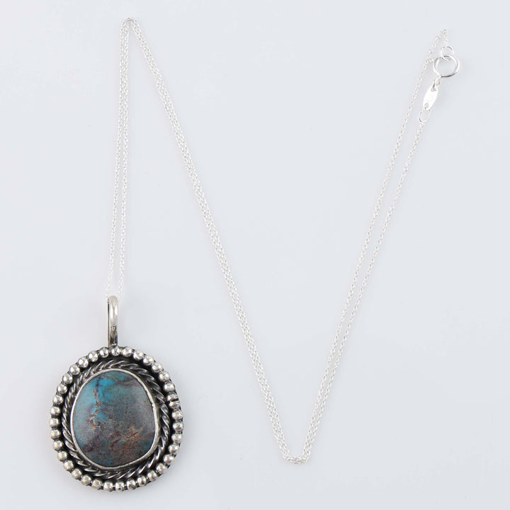 Navajo Bisbee Turquoise Pendant on Chain