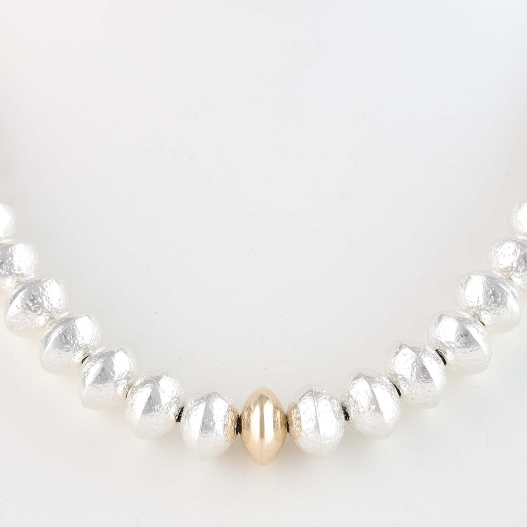 Navajo Pearl Necklace with Gold Bead