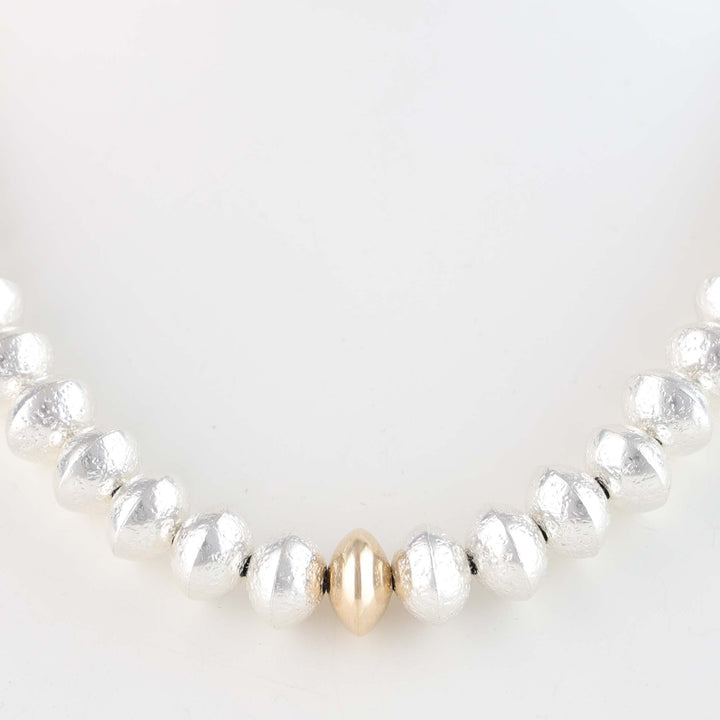 Navajo Pearl Necklace with Gold Bead