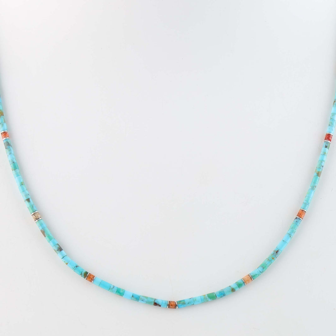 Santo Domingo Turquoise and Coral Necklace