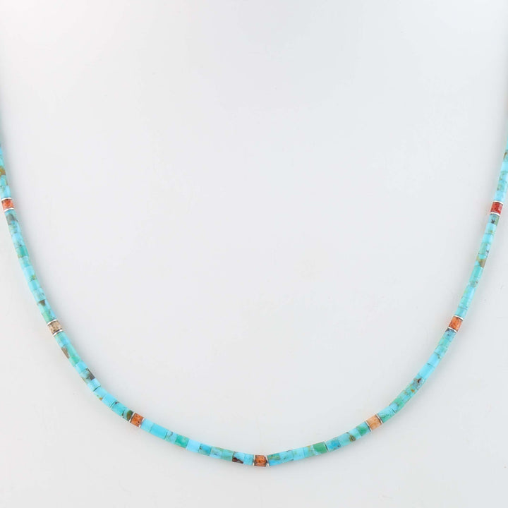 Santo Domingo Turquoise and Coral Necklace