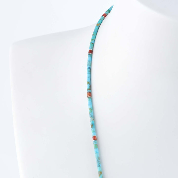 Santo Domingo Turquoise and Coral Necklace