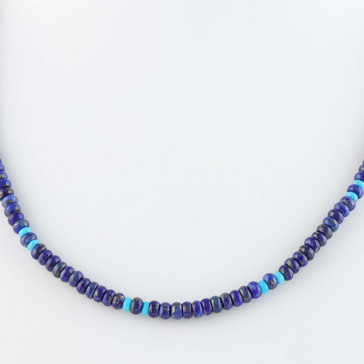 Navajo Lapis and Turquoise Necklace by Marcella Teller
