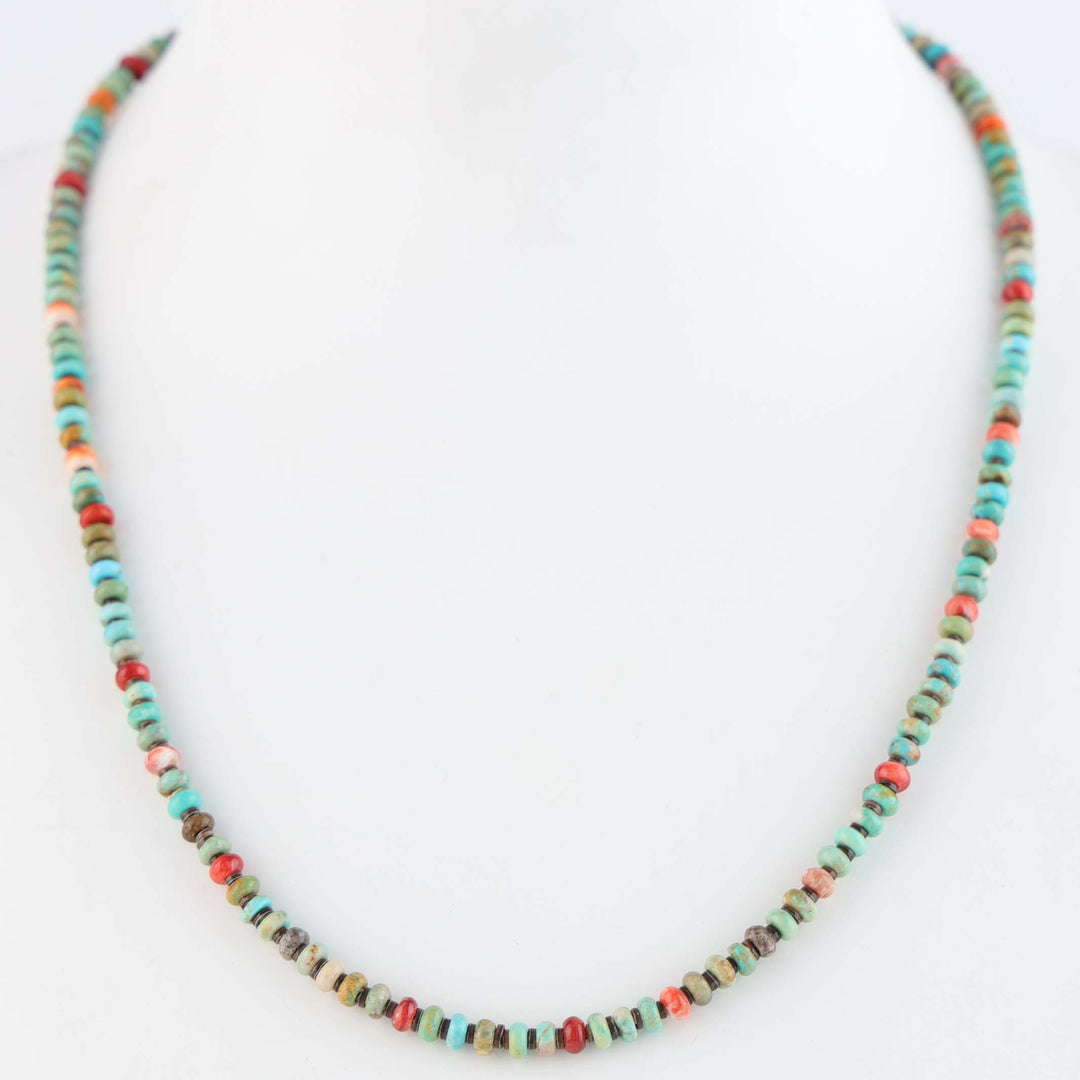 Navajo Spiny Oyster and Turquoise Necklace