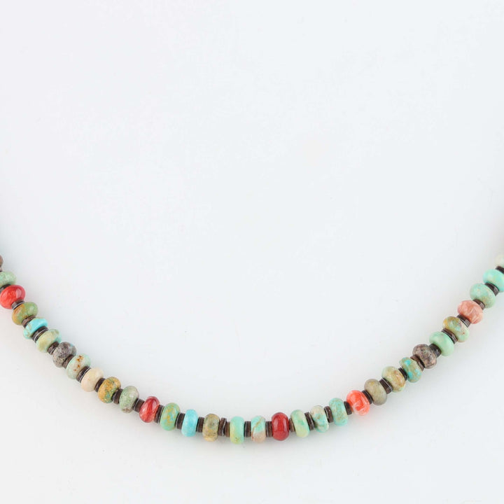 Navajo Spiny Oyster and Turquoise Necklace