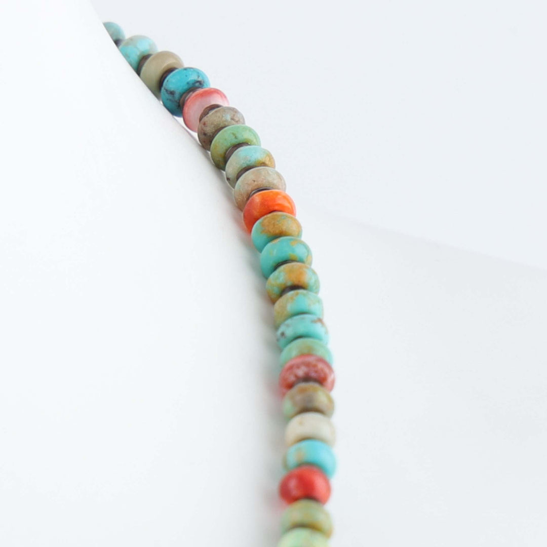 Navajo Spiny Oyster and Turquoise Necklace
