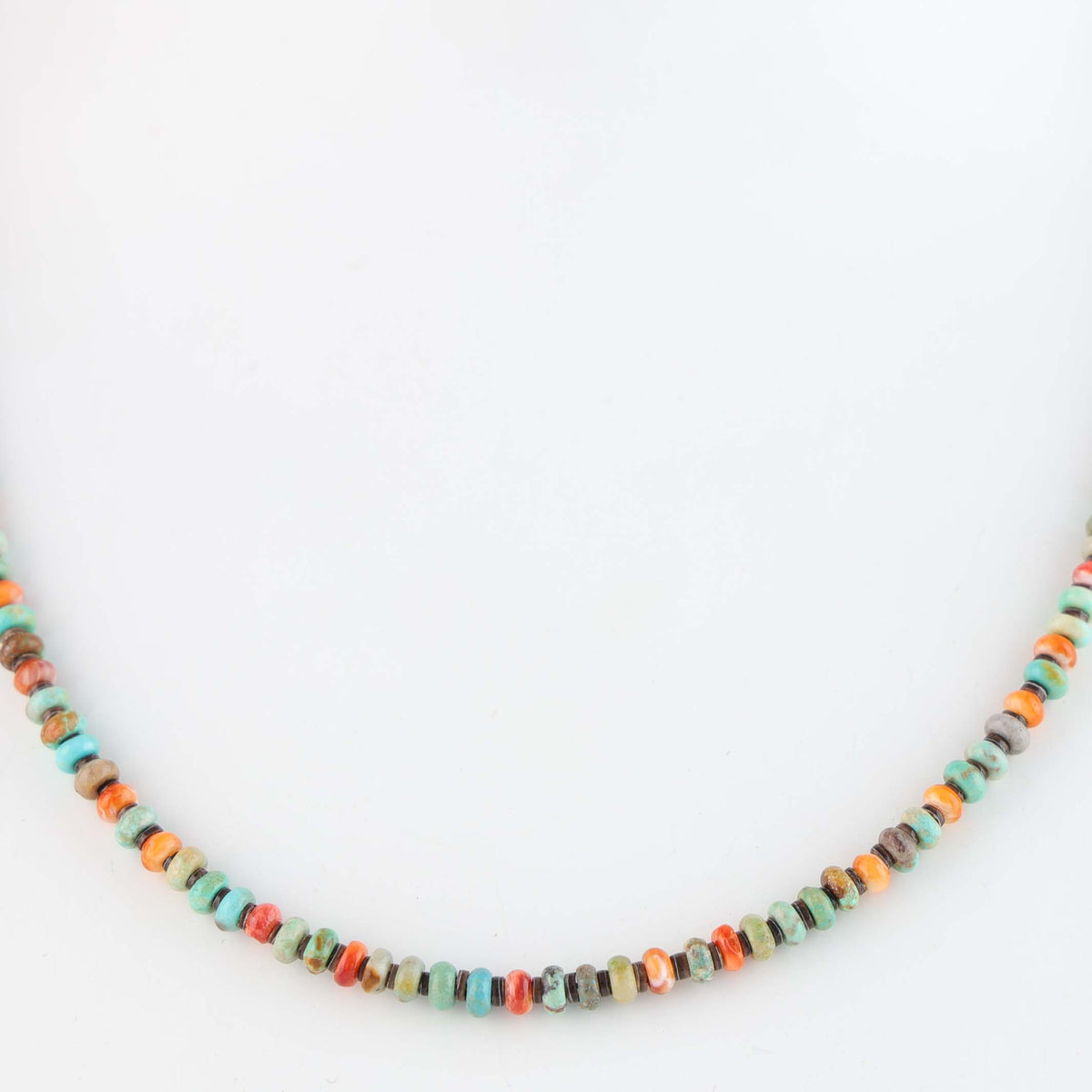 Navajo Spiny Oyster and Turquoise Necklace by Marcella Teller