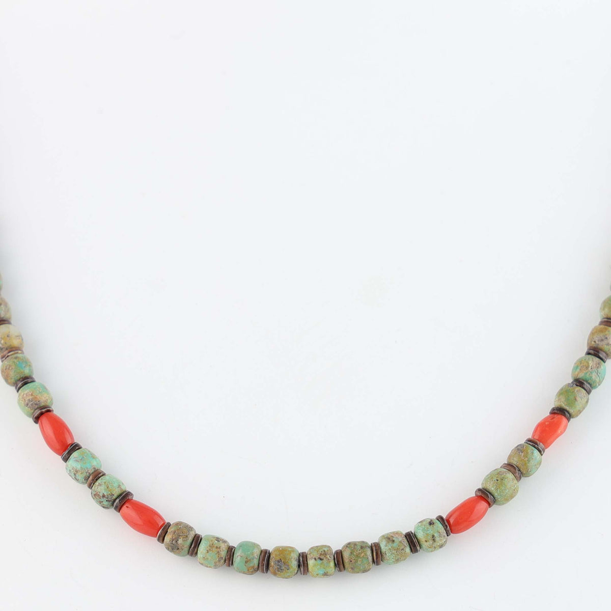 Navajo Coral and Turquoise Necklace by Marcella Teller