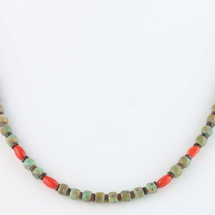 Navajo Coral and Turquoise Necklace