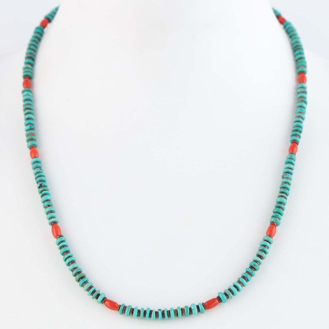 Navajo Coral and Turquoise Necklace