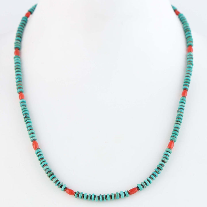 Navajo Coral and Turquoise Necklace