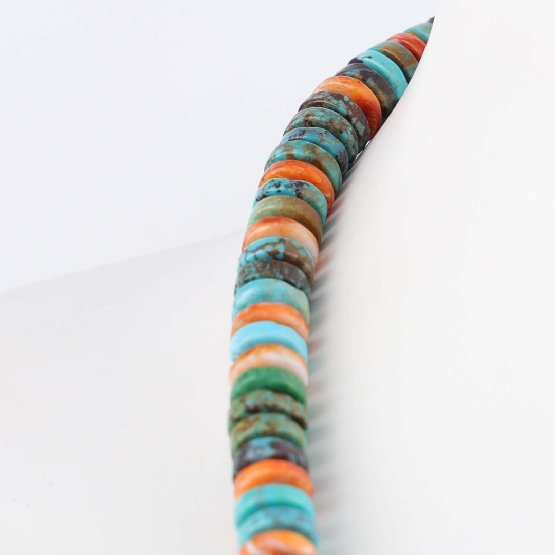 Navajo Spiny Oyster and Turquoise Necklace