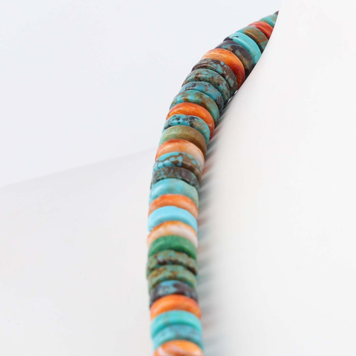 Navajo Spiny Oyster and Turquoise Necklace
