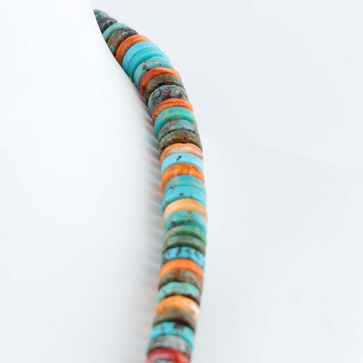 Navajo Spiny Oyster and Turquoise Necklace