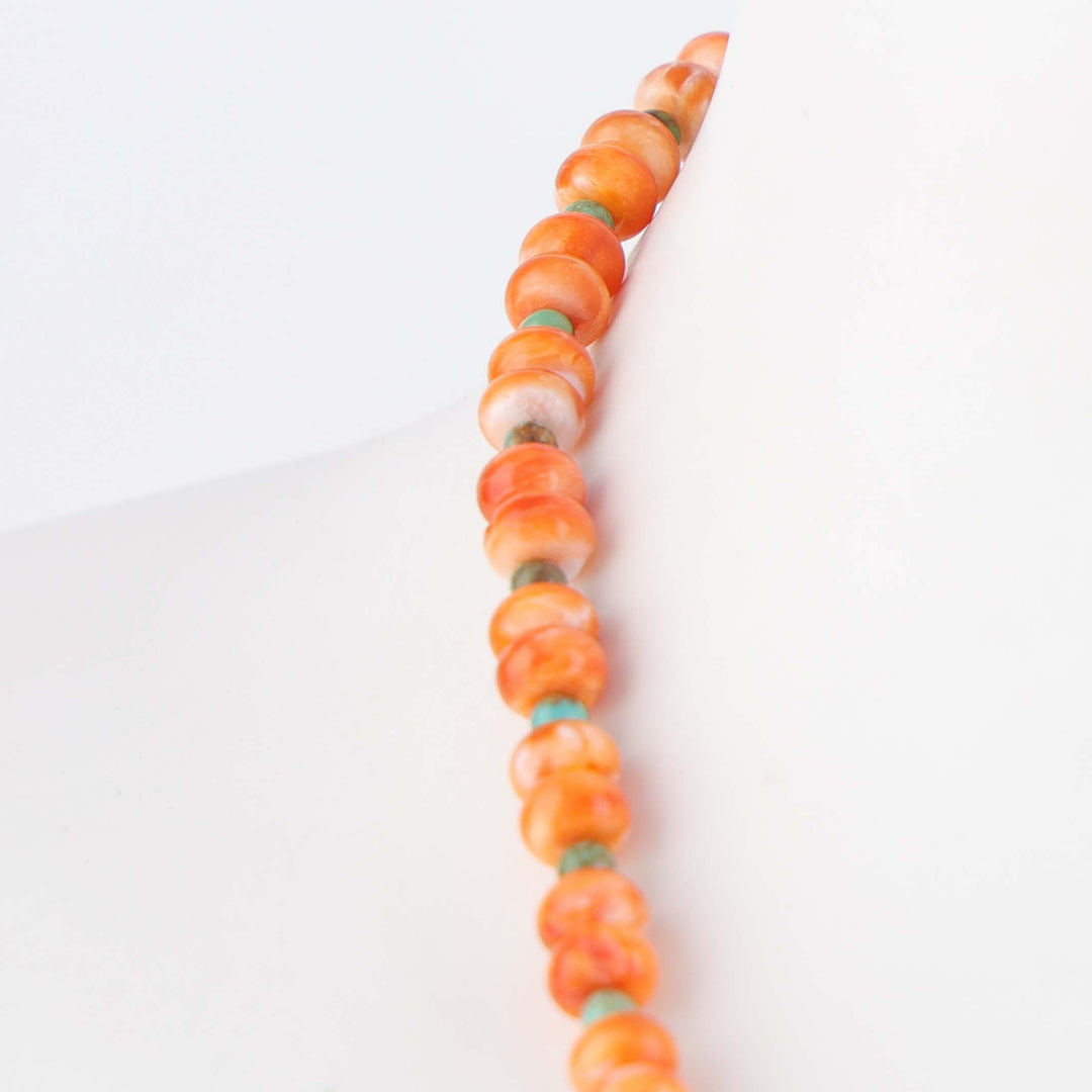 Navajo Spiny Oyster and Turquoise Necklace