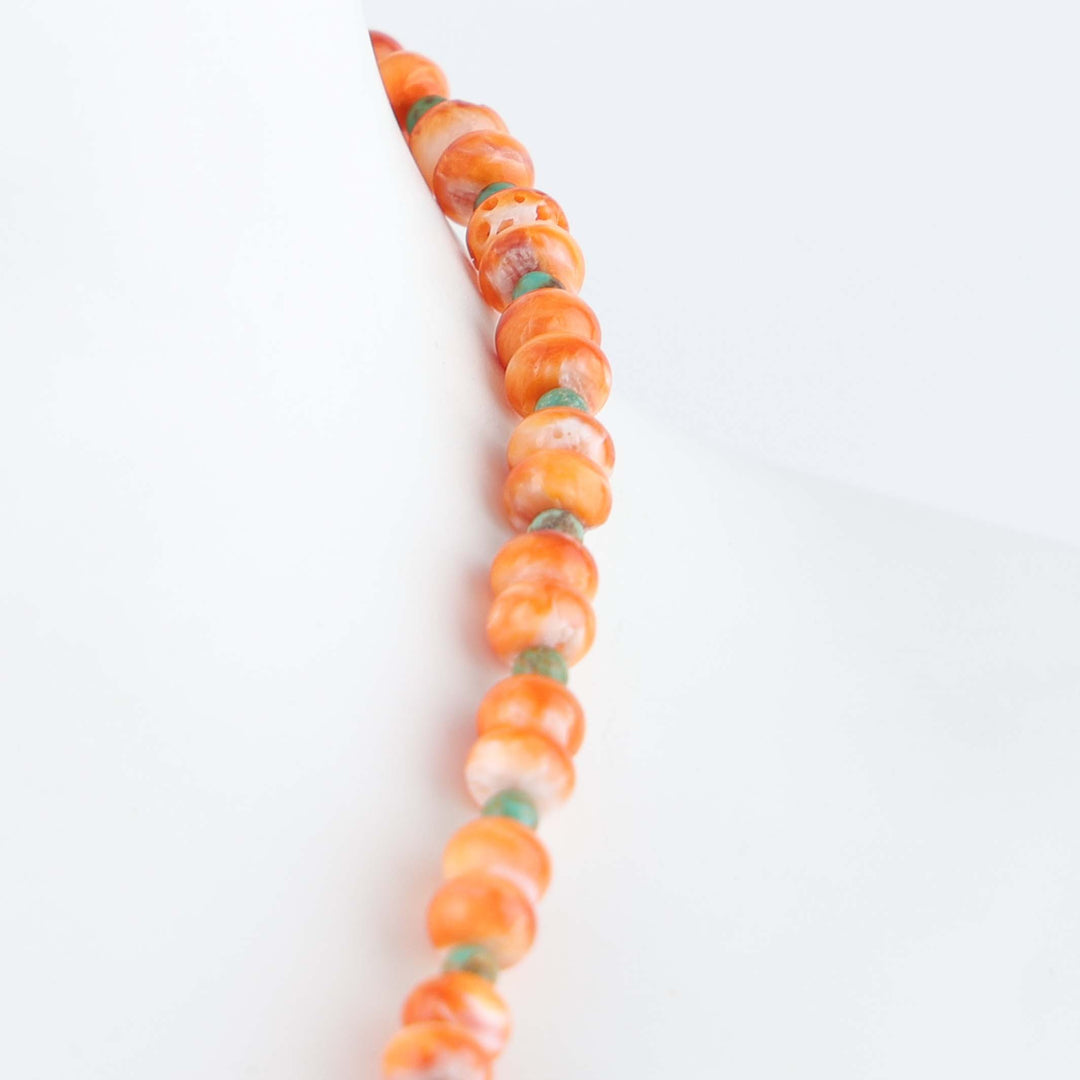 Navajo Spiny Oyster and Turquoise Necklace