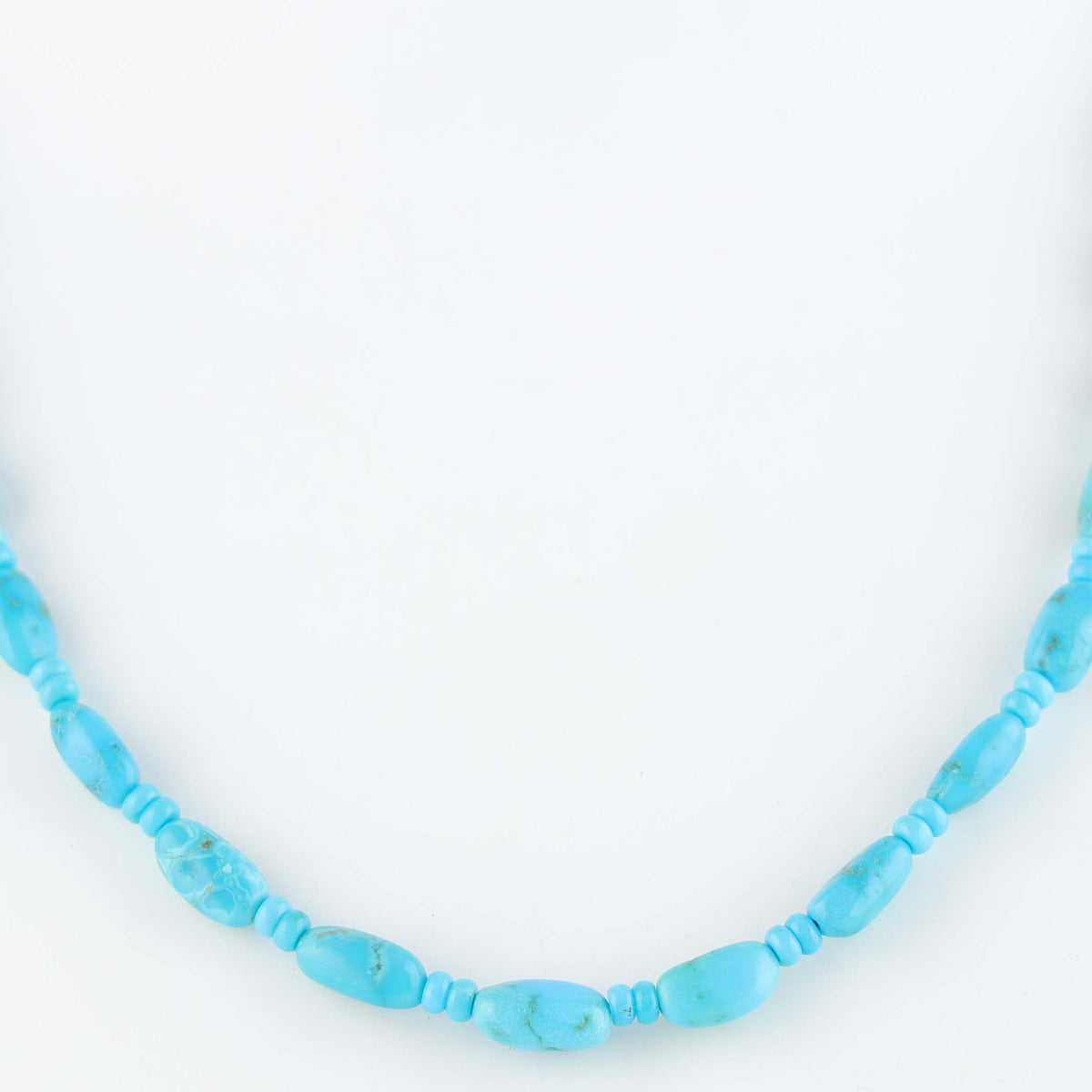 Navajo Sleeping Beauty Turquoise Nugget Necklace by Marcella Teller
