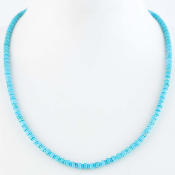 Navajo Sleeping Beauty Turquoise Heishi Necklace