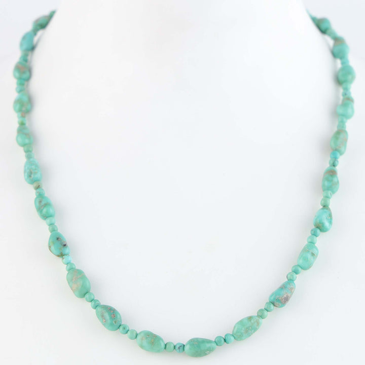 Navajo Green Kingman Turquoise Nugget Necklace