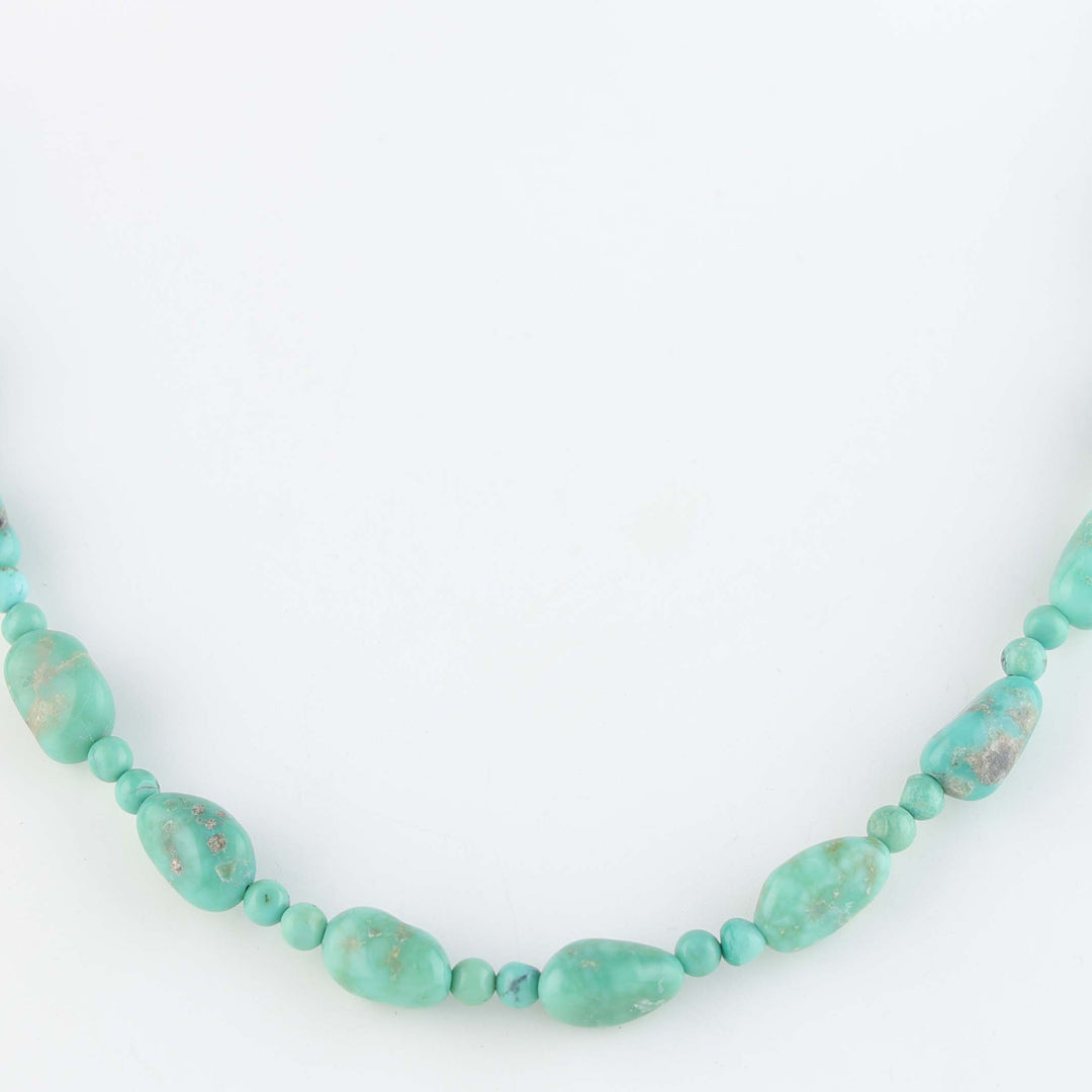 Navajo Green Kingman Turquoise Nugget Necklace