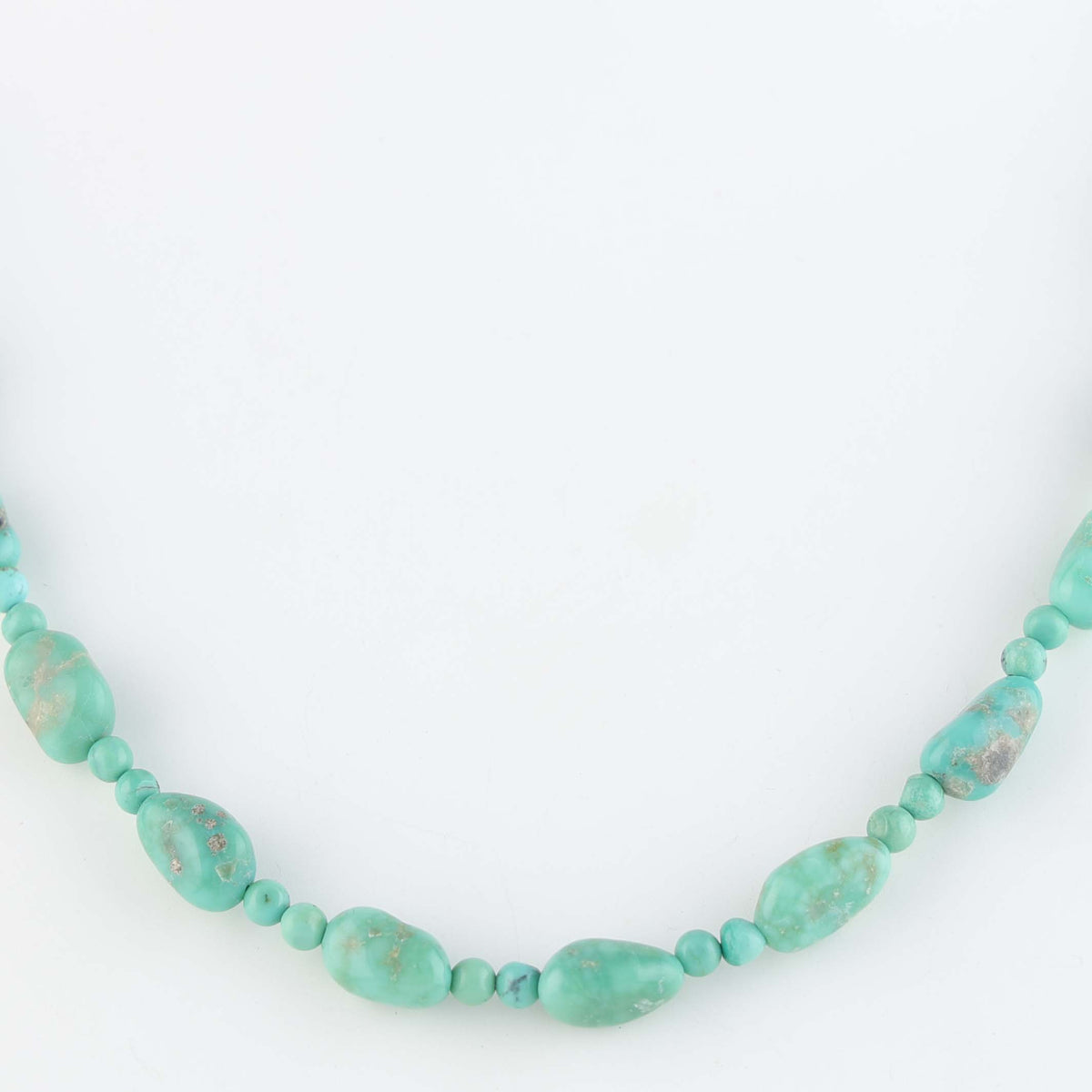 Navajo Green Kingman Turquoise Nugget Necklace by Marcella Teller