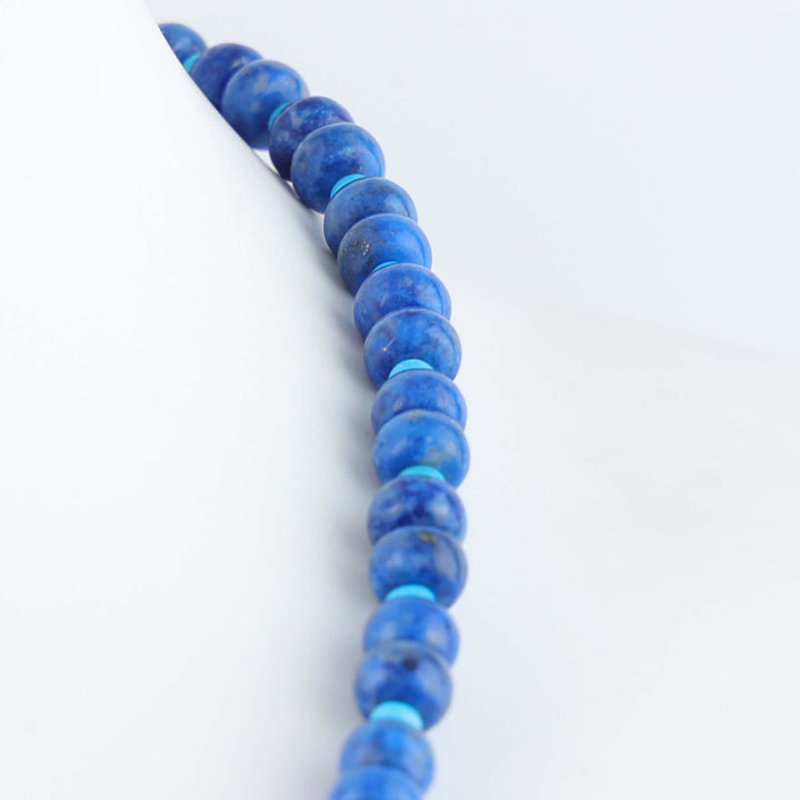Navajo Lapis and Kingman Turquoise Bead Necklace