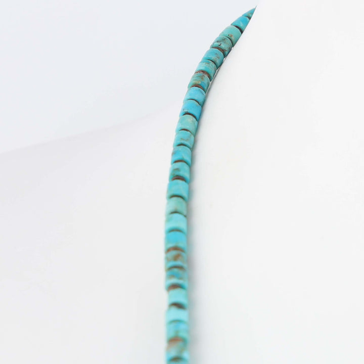 Navajo Graduated Kingman Turquoise and Pen Shell Heishi Necklace