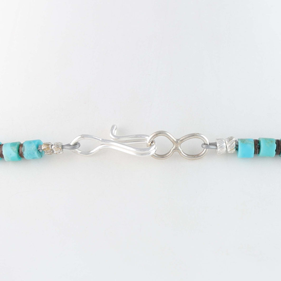 Navajo Graduated Kingman Turquoise and Pen Shell Heishi Necklace