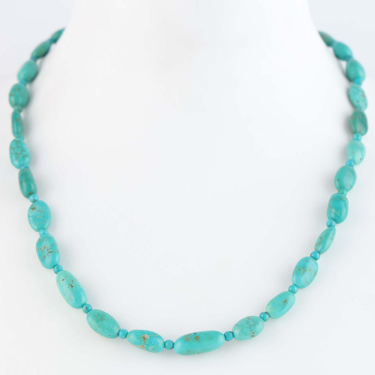 Navajo Kingman Turquoise Nugget Necklace by Marcella Teller
