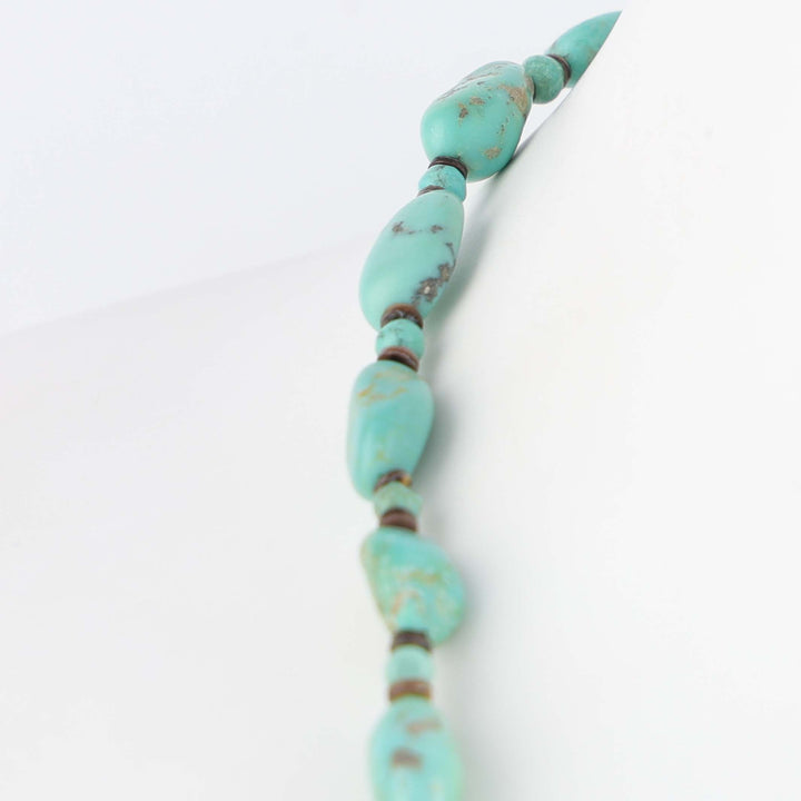 Navajo Kingman Turquoise and Pen Shell Nugget Necklace