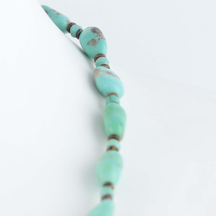 Navajo Kingman Turquoise and Pen Shell Nugget Necklace